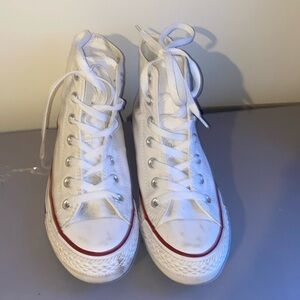 White hightop converse